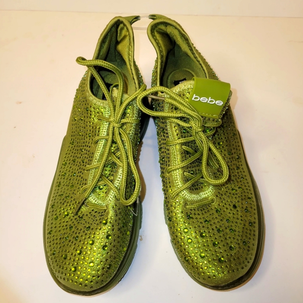 Bebe sport Leyla women's sneaker sz 9 green NWT